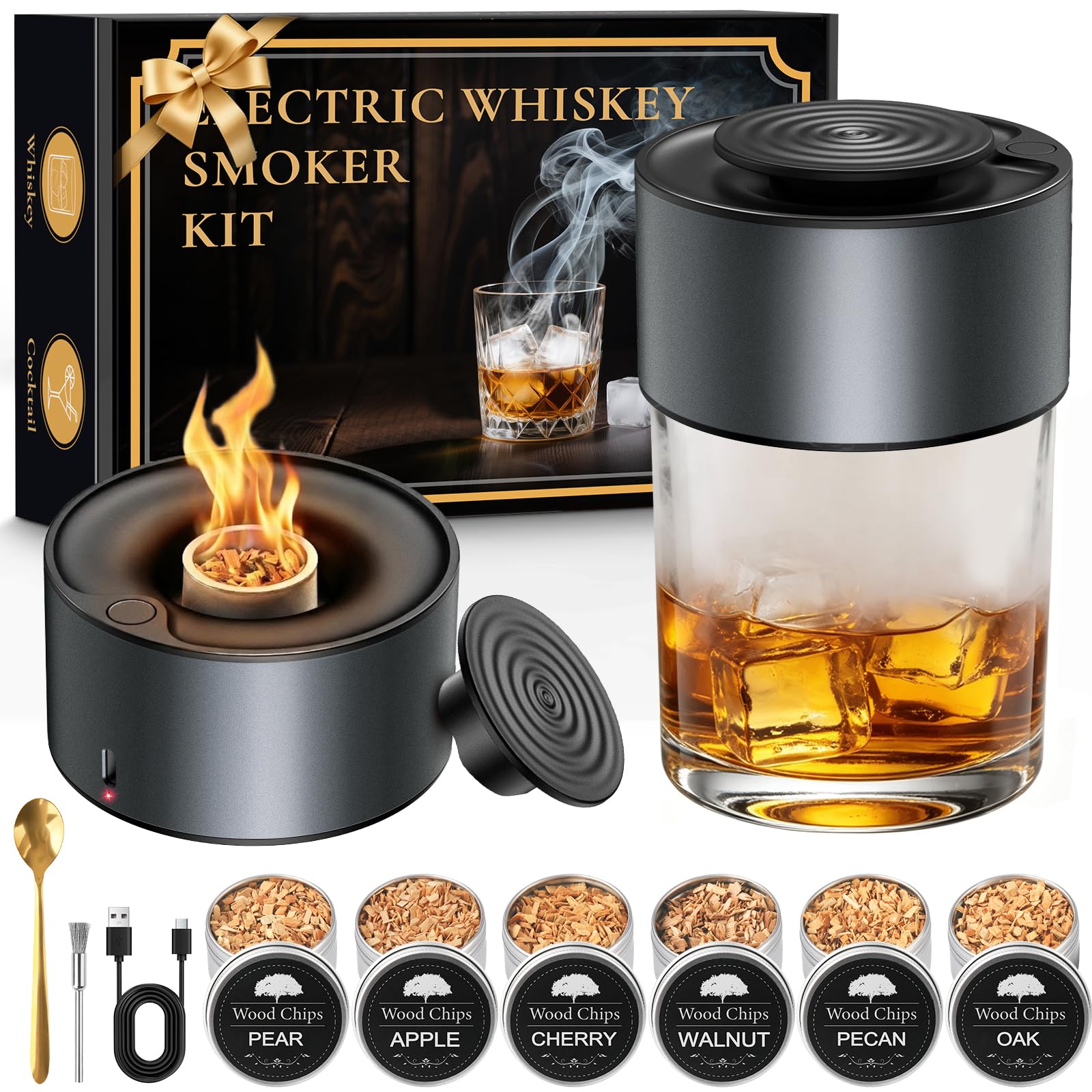 Amazon.com : Electric Whiskey Smoker Kit, Rechargeable Bourbon